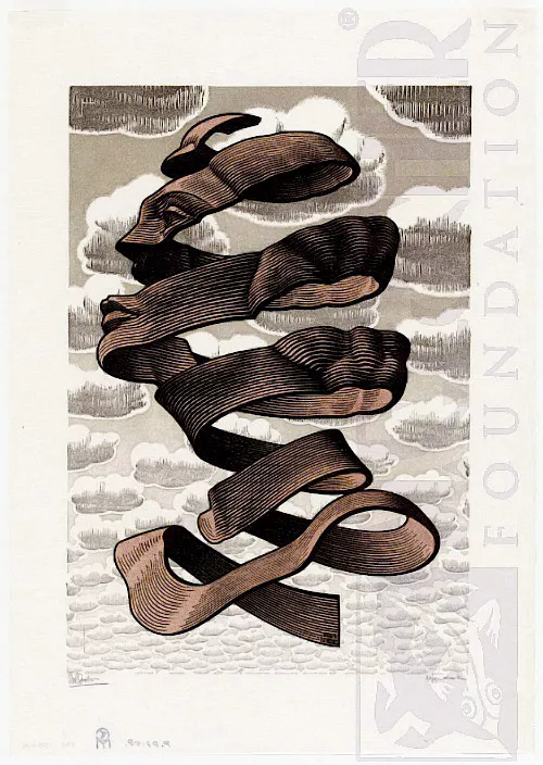 Casca (1955) - Xilogravura - M. C. Escher