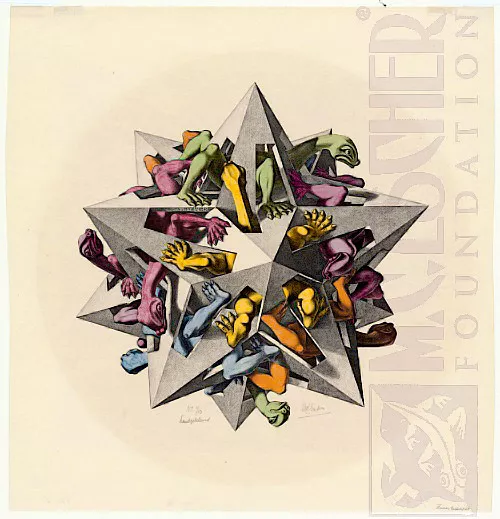 Gravidade (1952) - Litogravura - M. C. Escher