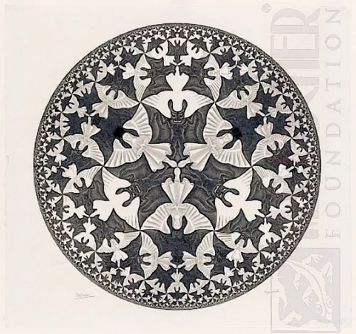 Limite do Círculo IV (Céu e Inferno) (1960) - Xilogravura - M. C. Escher
