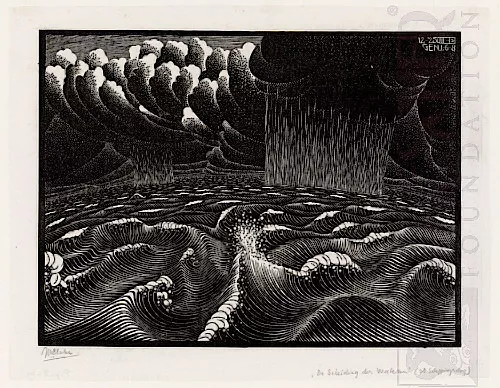 O Segundo Dia da Criação (1925) - Xilogravura - M. C. Escher
