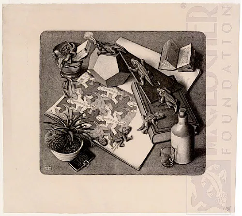 Répteis (1943) - Litogravura - M. C. Escher